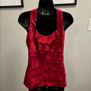 White House Black Market Red Layered Tank Top